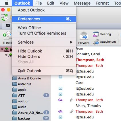 setting up outlook for mac